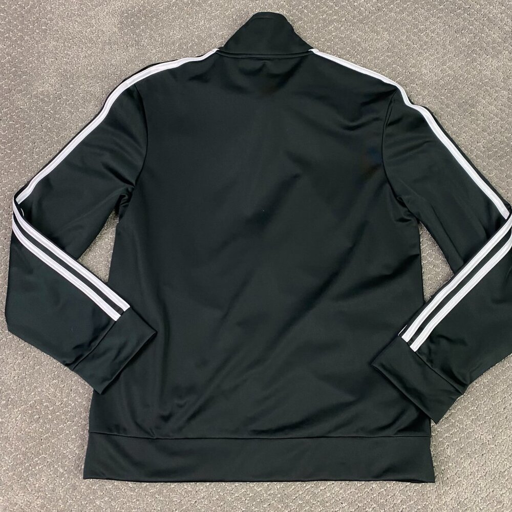 Adidas Tricot Track Jacket Boys XL Men's Small Black 3 White Stripes CM3994 NWT - Picture 3 of 11